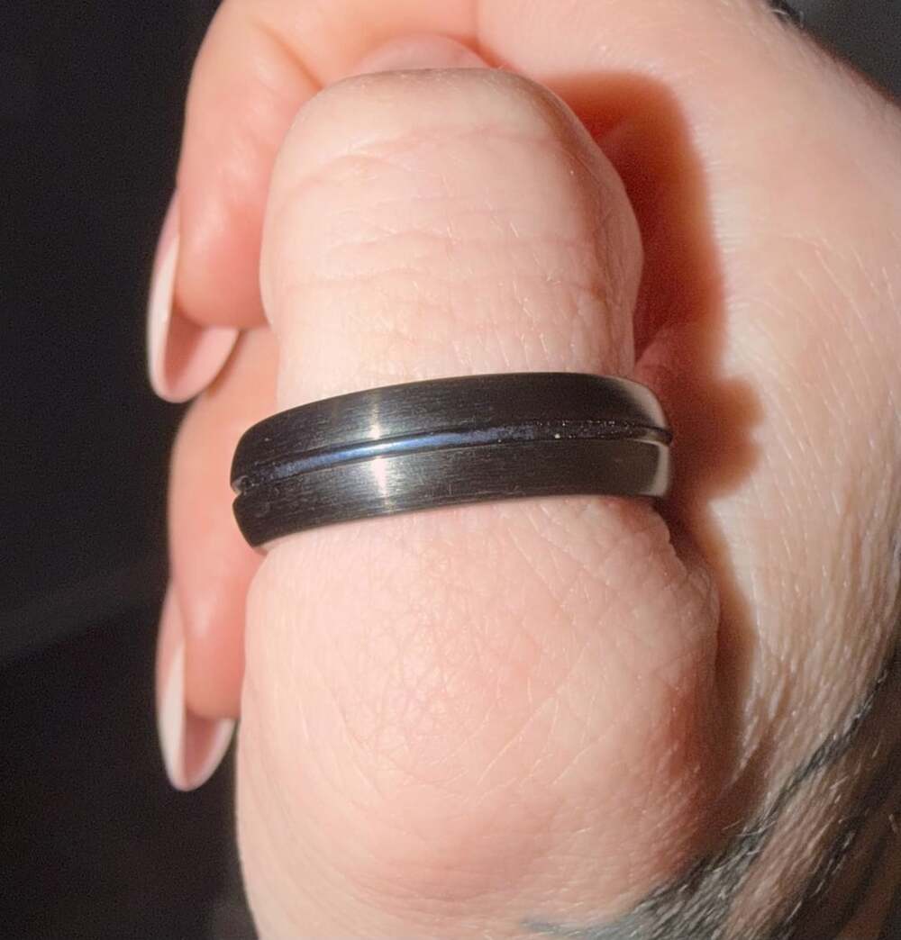 Triton Tungsten Carbide Ring TC.850 Black Blue Wedding Band